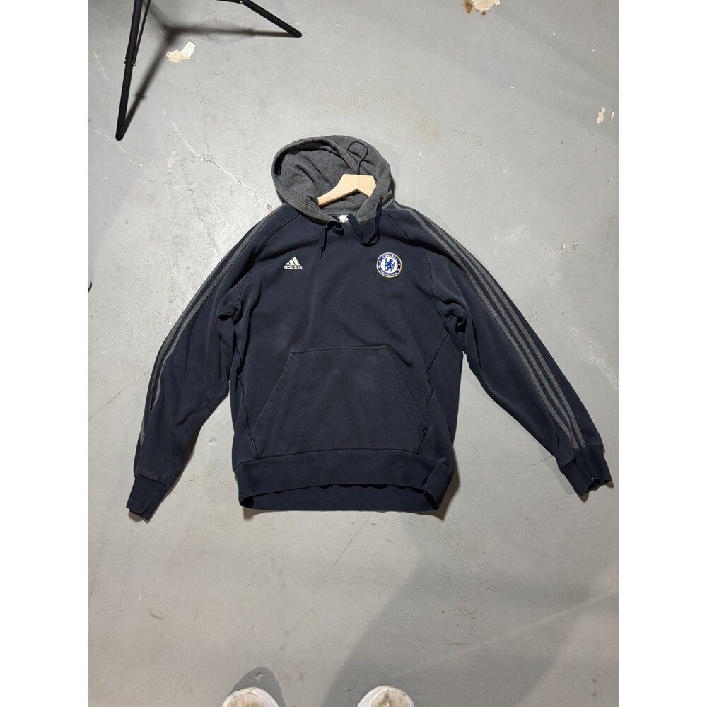 Adidas Chelsea FC Sweater Hoodie Men's L Soccer Football Three Stripe Blue